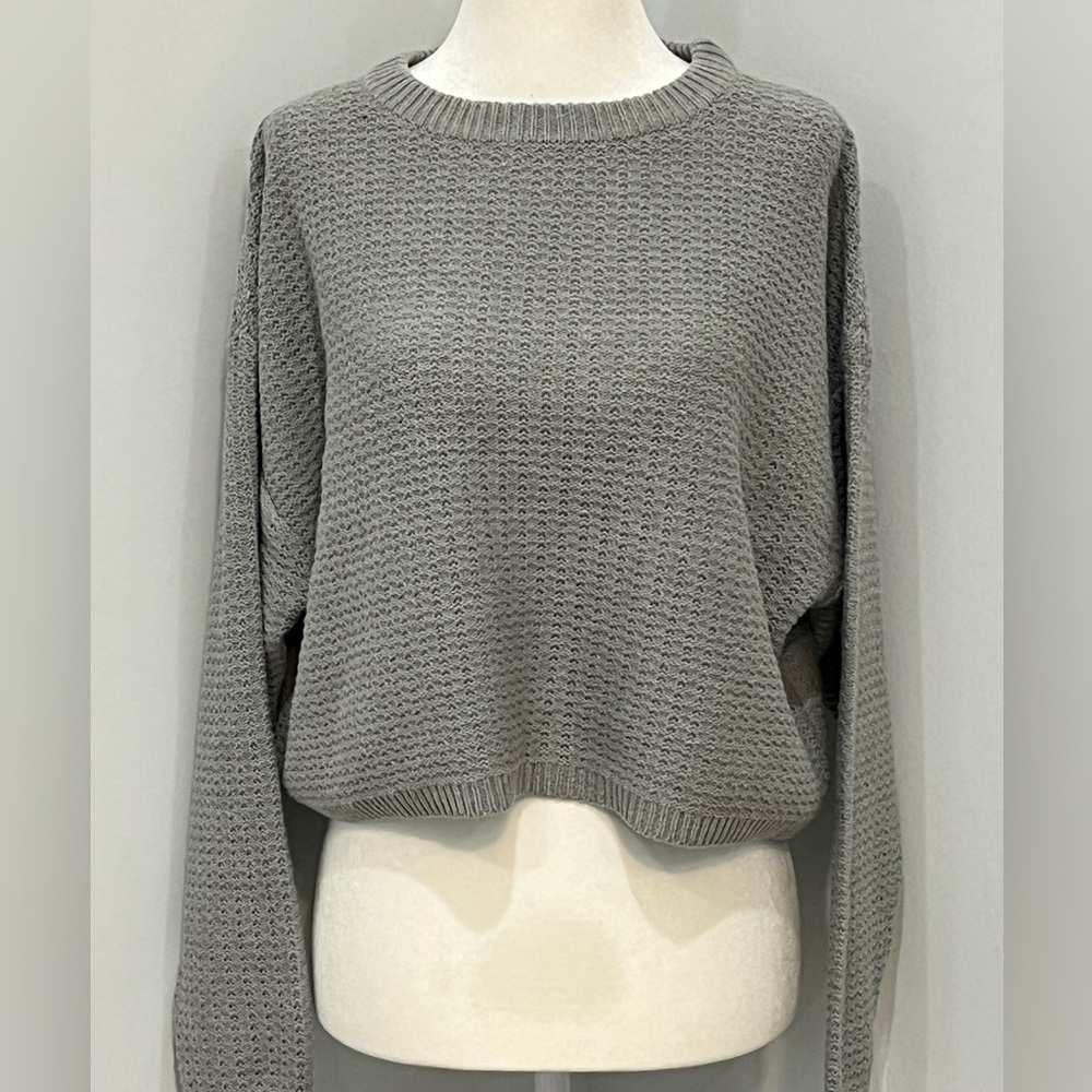 Women’s Abound Gray Knit Cropped Sweater